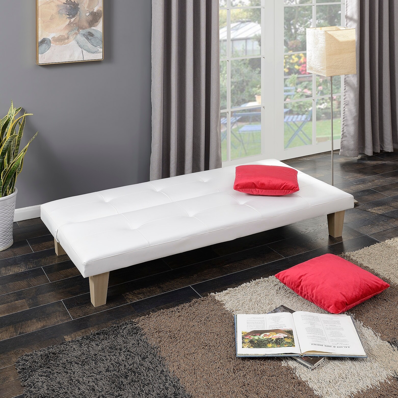 Belleze 69 inch pillow futon convertible sofa discount bed couch