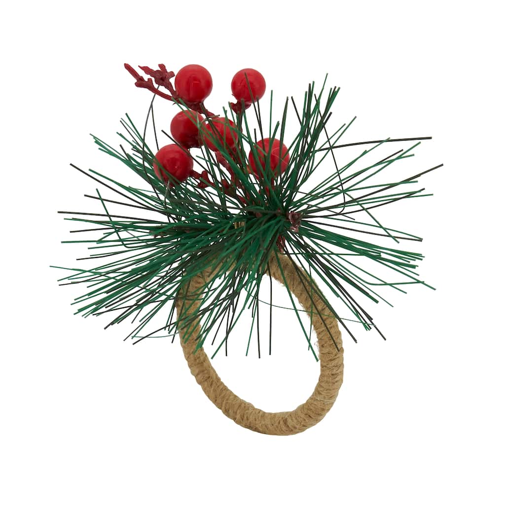 Winterberry Red Napkin Ring (Set of 4) - Multi
