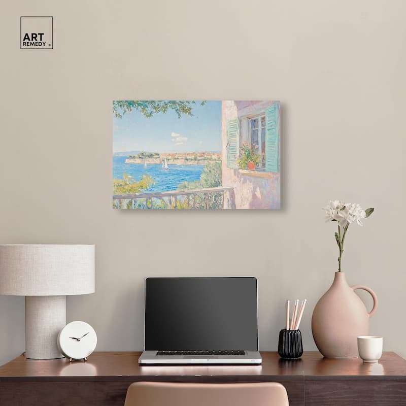 Mediterranean View Canvas by Art Remedy, Gallery Wrapped