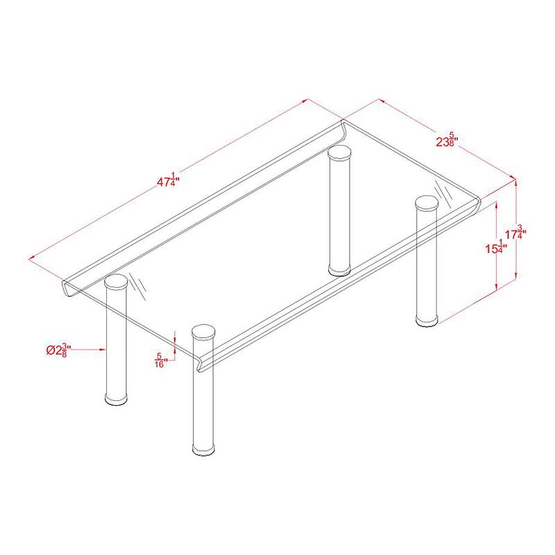 Vill Contemporary Gold 47-inch Glass Coffee Table by Furniture of America