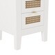 preview thumbnail 32 of 46, Queen Wooden Platform Bed Set with Rattan Headboard and Matching Nightstands