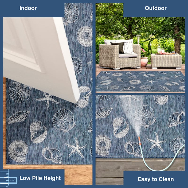 Liora Manne Carmel Shells Casual Indoor/ Outdoor Flat Area Rug