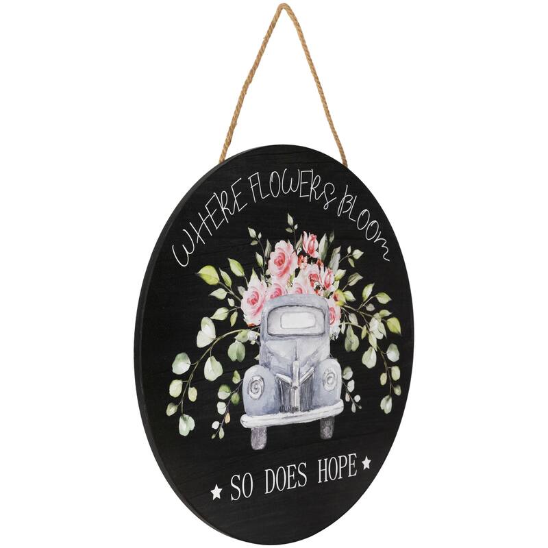 Where Flowers Bloom Wooden Wall Sign - 15.75"
