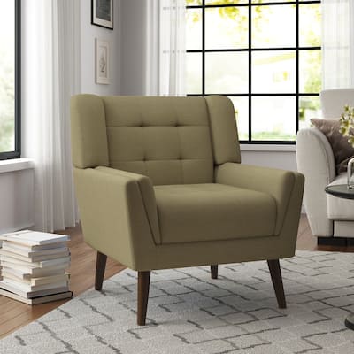 Mid Century Modern Upholstered Linen Accent chairs Armchair