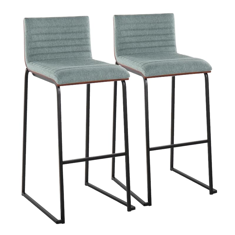 Silver Orchid Magda 30" Fixed-Height Upholstered Bar Stool (Set of 2)