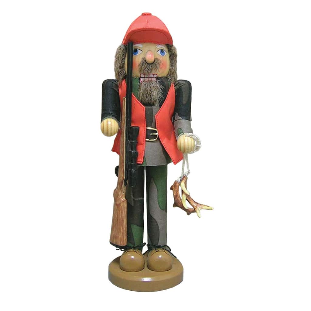 14.5" Deer Hunter with Rifle Christmas Nutcracker