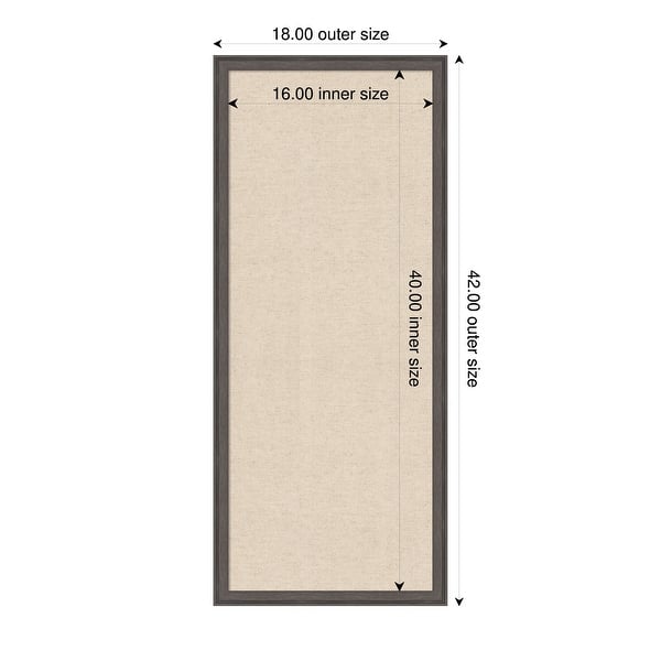 dimension image slide 46 of 91, Amanti Art Framed Fabric Pinboard Natural Linen Printed Bulletin Board