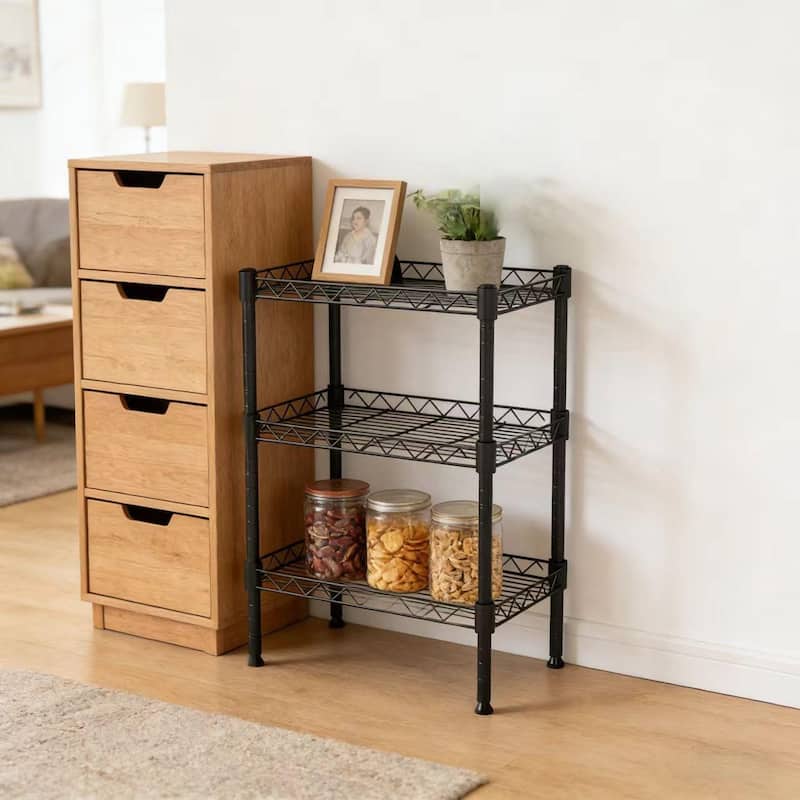5 Tier Wire Shelving Unit Multi purpose metal storage rack 1750 lbs Capacity Steel Storage Shelves Adjustable Shelf with Wheels