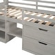 preview thumbnail 32 of 55, Multi-Function Twin Size Wood Loft Bed,Solid Wood Bed with Shelves drawers
