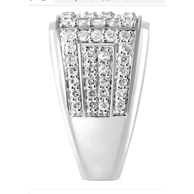 2Ct Diamond Mens Ring in 10k White or Yellow Gold