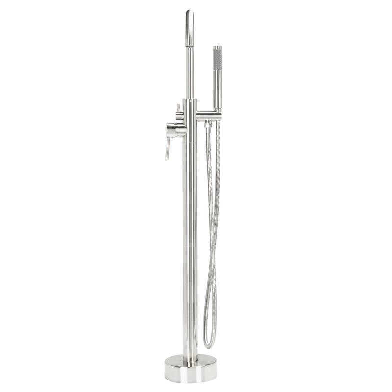 SAFAVIEH Avie Single Handle Above Ground Floor Mount Nickel Shower System - 43 In. W x 9 In. D x 6 In. H - 43Wx9Dx6H