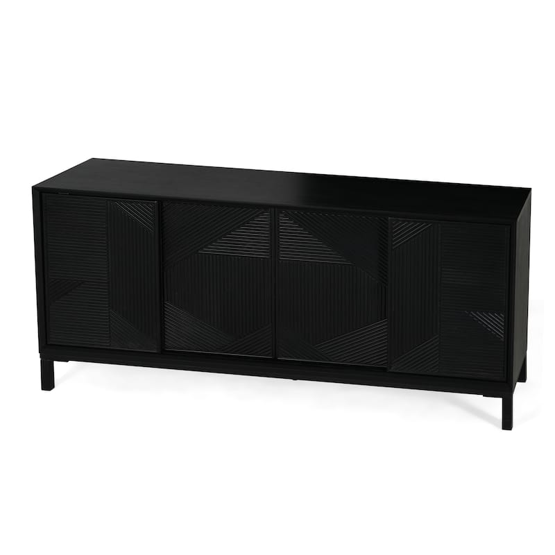 Christopher Knight Home - Mason Modern Geometric Accent Cabinet with Sliding Doors and Ample Storage