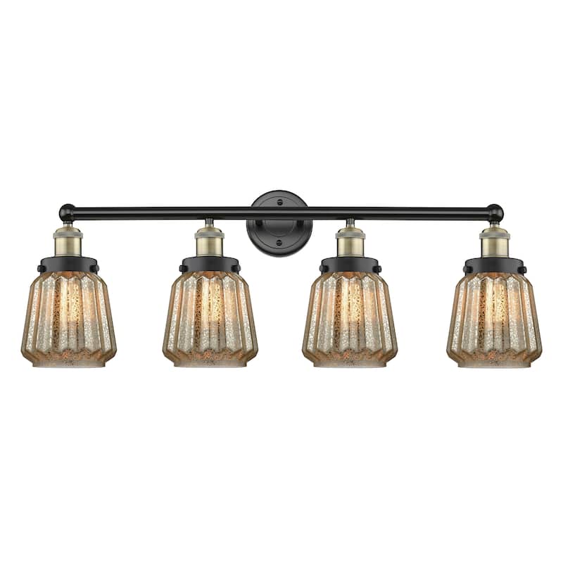 Innovations Lighting Chatham - 4 Light 34" Bath Vanity Light - Mercury/Black Antique Brass