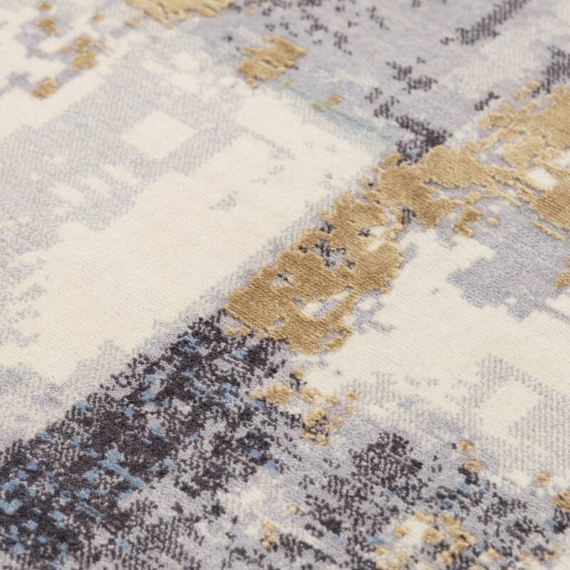 Alora Decor Belice Transitional Blue/Multi Wool/Tencel Blend Area Rug