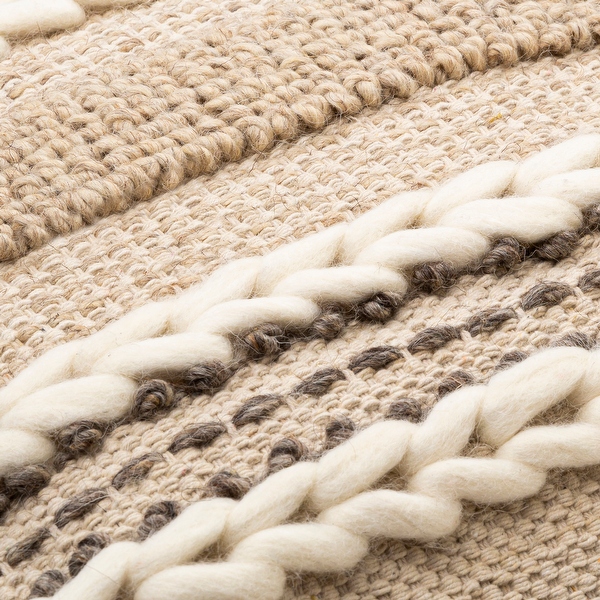 Goa Taupe Bohemian Tassel Wool Throw Pillow Cover 20