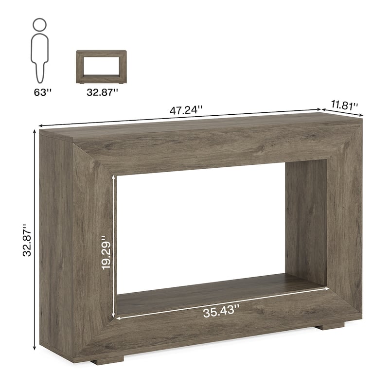 47 Inches Narrow Wood Console Table with Storage - 47.24" W x 29.1" H x 11.81" D