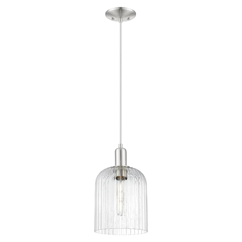 Innovations Lighting Endless Possibilities Arcadia - Bridal Veil - 1 Light 8" Cord Hung Mini Pendant - Seedy Shade/Brushed Satin Nickel