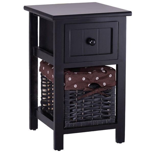 Shop Gymax 2 Tier small Nightstand 1 Drawer Bedside End ...