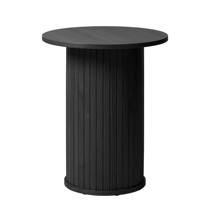 Rye Studio Nicola Mid-Century Modern Pedestal Side Table - Black Oak