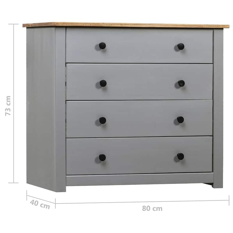 vidaXL Sideboard Storage Cabinet Drawer for Bedroom Side Cabinet Panama Range - 31.5" x 15.7" x 28.7"