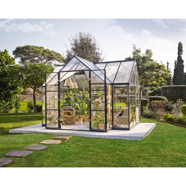 Victory Orangery 10 ft. x 12 ft. Gray/Clear Garden Chalet Solarium