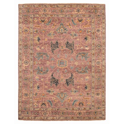 ECARPETGALLERY Hand-knotted Jules Serapi Coral Wool Rug - 8'11 x 11'11