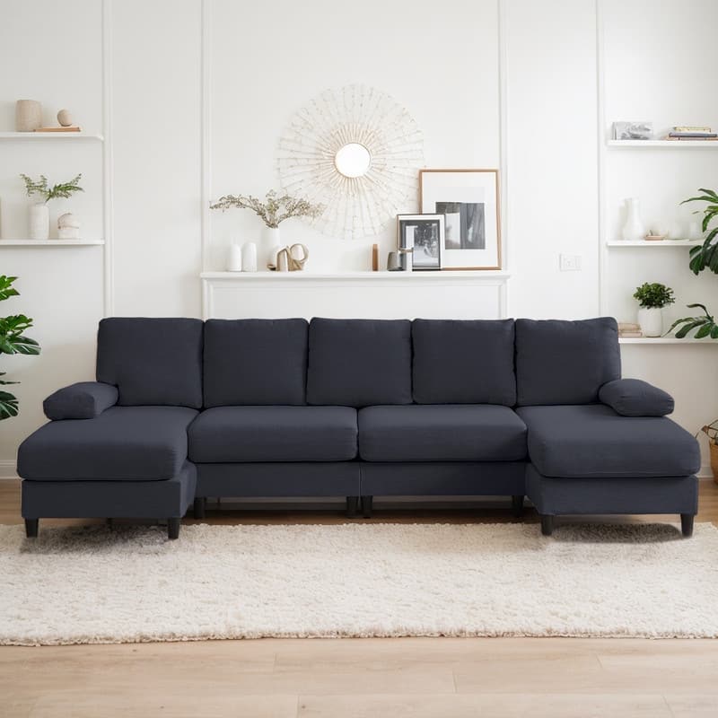 Mixoy 114inch U-Shaped Sectional Sofa,Living Room Modern Couch with Chaise,5-Seat Modular Sofa