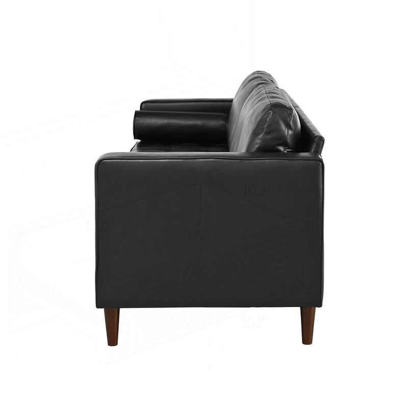 Comfortable Mid-Century Modern 3-Seat Sofa with Stylish Detailing for Home