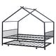 preview thumbnail 12 of 43, Metal Adorable House Full Size House Bed with Twin Size Trundle Bed,Kids and Baby