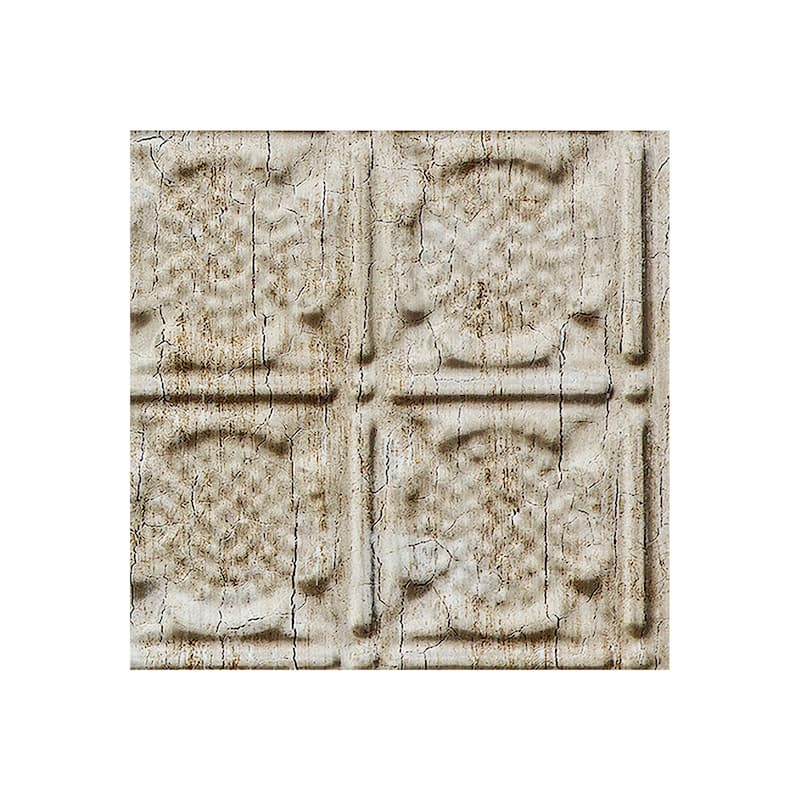 FASÄDE Traditional Style 6 Decorative Vinyl Backsplash Panel - 6x6 Inch Sample - Vintage Metal