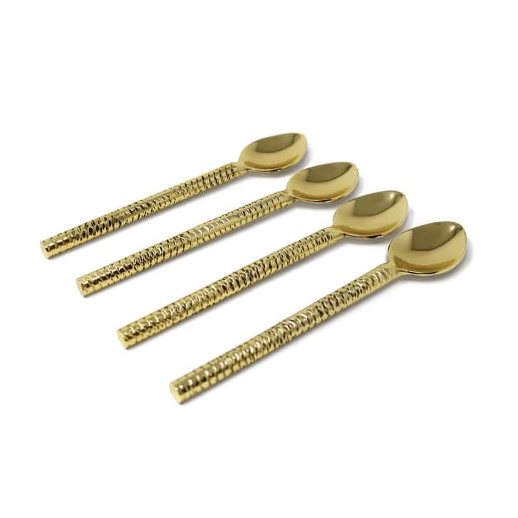 Gold Dessert Spoons/Forks, Set of 4