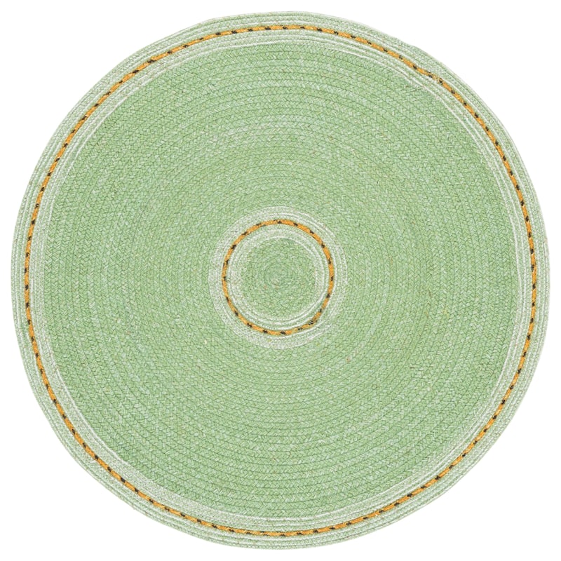 SAFAVIEH Handmade Braided Lediana Wool Rug - 5' Round - Green/Gold