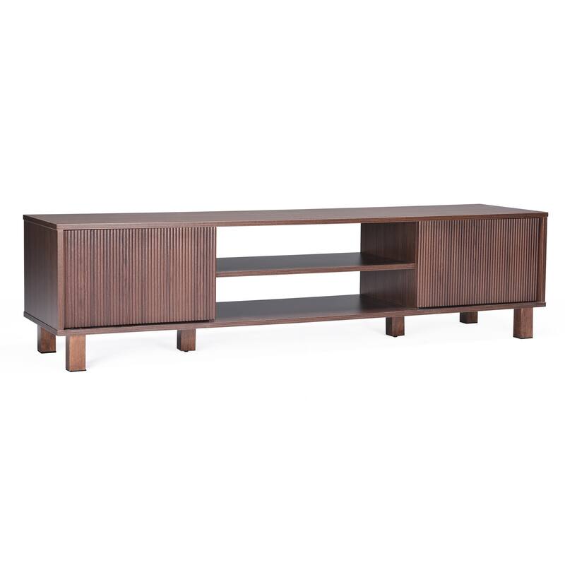 Modern TV Stand for Up to 70" TVs, Large Media Console with Storage & Open Shelves, Stylish Entertainment Center
