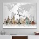 preview thumbnail 1 of 6, Designart 'Famous Monuments Across World' Large Industrial Wall CLock 40 in. wide x 30 in. high
