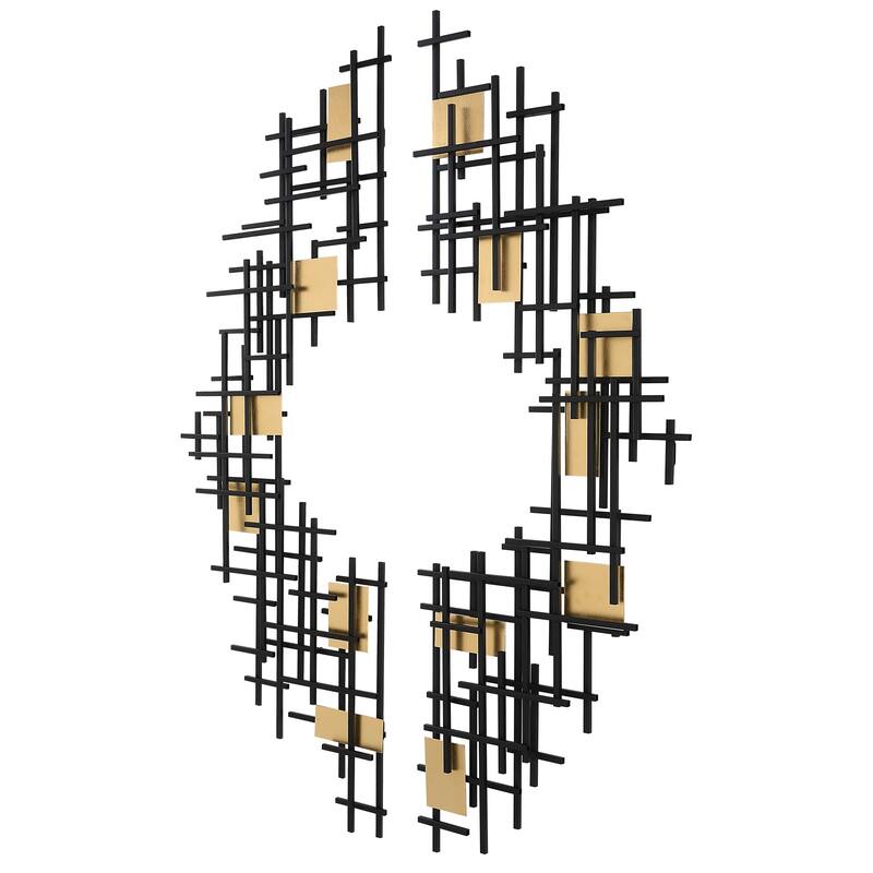 Uttermost Reflection Metal Grid Wall Decors (Set of 2) - 57.5 x 18.75 x 2.38