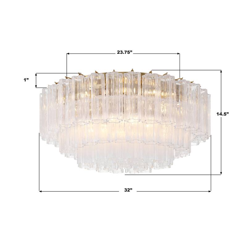 Crystorama Lighting Group ADD-331-CL Addis 16 Light 32" Wide Flush
