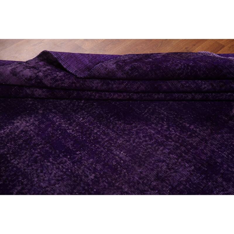 Purple Anatolian Turkish Vintage Area Rug Handmade Wool Carpet - 8'0" x 11'5"