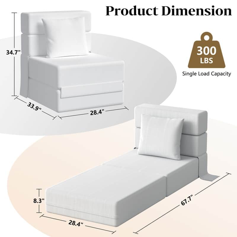 Corduroy Compression Convertible Folding Sectional Sofas (Set of 4)