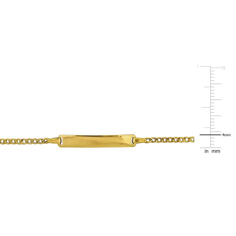 Miadora 2mm Curb Chain ID Bracelet 14K Yellow Gold