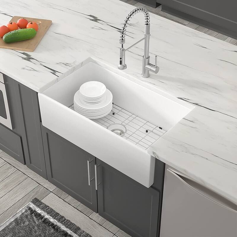 Farmhouse Apron-Front Kitchen Sink Single Bowl