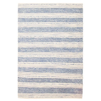 ECARPETGALLERY Braid weave Sienna Blue Wool Rug - 5'2 x 7'7