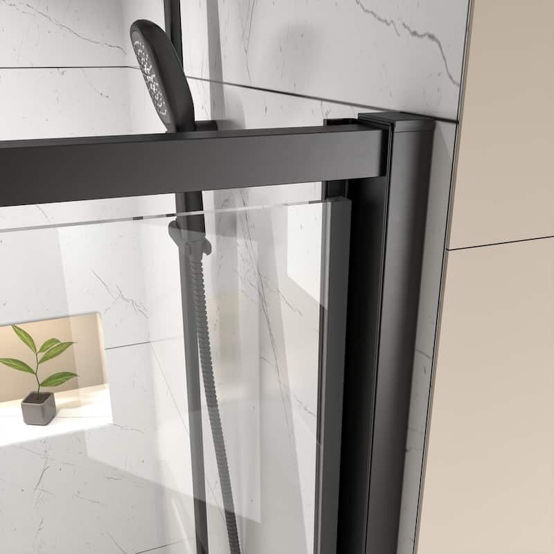 54"x71" Frameless Pivot Swing Shower Door Enclosure with Tempered Glass Panel