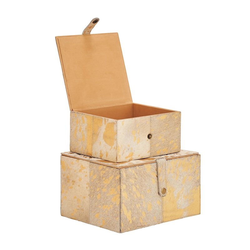 Leather Natural Box (Set of 2)