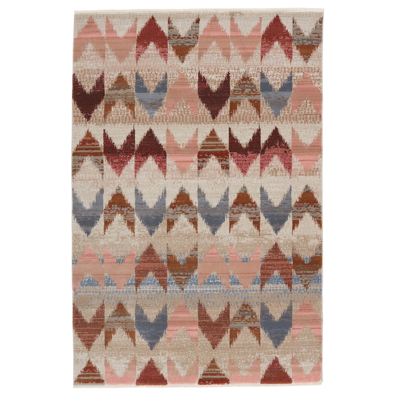Nikki Chu Zevi Chevron Area Rug - 7' 10" x 11' 1" - Pink/Beige - Rectangle