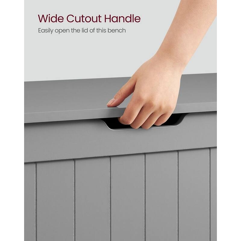 Wooden Storage Chest with 2 Safety Hinges, 29.9 Inches Wide - 15.7"D x 29.9"W x 18.9"H