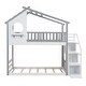 preview thumbnail 3 of 7, Stairway Twin over Twin Bunk Bed, House Bed, Storage and Guard Rail, Support with Wooden Boards