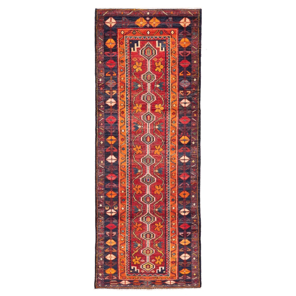 ECARPETGALLERY Hand-knotted Melis Red Wool Rug - 3'7 x 9'9