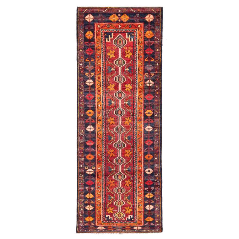 ECARPETGALLERY Hand-knotted Melis Red Wool Rug - 3'7 x 9'9