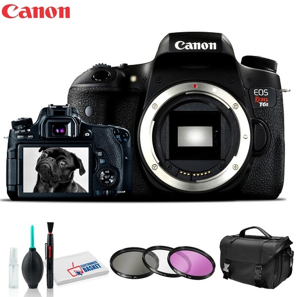 Canon EOS Rebel T6s DSLR Camera with Cleaning Kit, Carry Case, Memory. Opens flyout.
