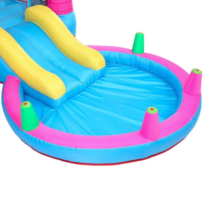 Leadzm Inflatable Bounce House Tank Jumper Slide Water Kids Castle + Blower + Carry Bag